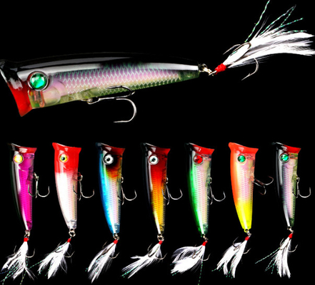 7 สี 8CM/10.50G Feather Hook Perch,Catfish พลาสติก แข็งแกร่ง