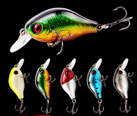5 สี 6CM/7.8g ตา 3 มิติ พลาสติก แข็งแกร่ง ตกปลา ทรอลลิ่ง 0.50m-1.5m พลอย
