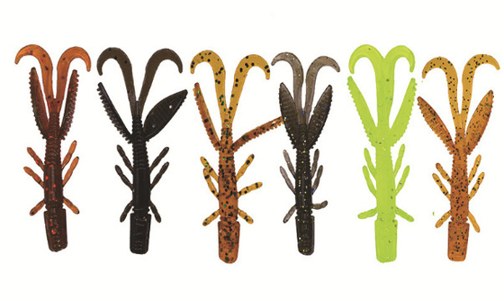 สตริสต์อ่อน Shrimp หนอน ตกปลา ตกปลา 6 สี 5.5CM 1.4g 10PCS / ถุง