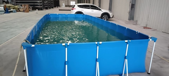 25Mx5M พีวีซีลอยน์กลางแจ้ง สระว่ายน้ํา กรอบโลหะ