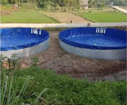 สระน้ํา สระน้ําปลาพอลิเทนที่มีแผ่นเหล็กกระดาษ 10M D 1.20M H