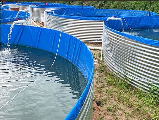 สระน้ํา สระน้ําปลาพอลิเทนที่มีแผ่นเหล็กกระดาษ 10M D 1.20M H