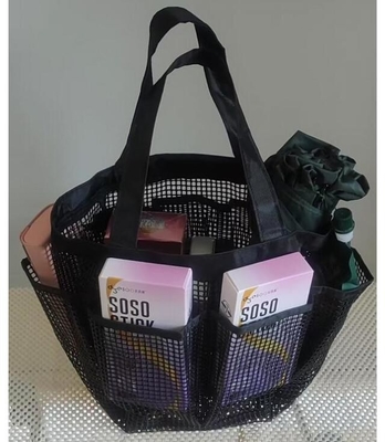 กระเป๋า PVC Mesh สําหรับเก็บเครื่องสําอางหนังสือ ลูกร่มแว่นตา กระเป๋าชายหาดขนาดใหญ่