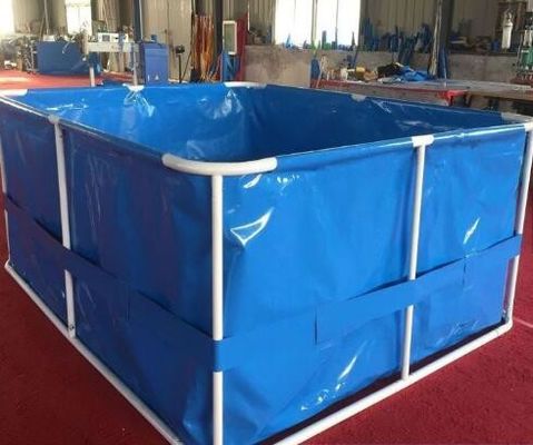 สระปลา PVC กันน้ําและกันไฟ พร้อมสระปลา PVC Laminated Pool Liner ถังปลาพับ