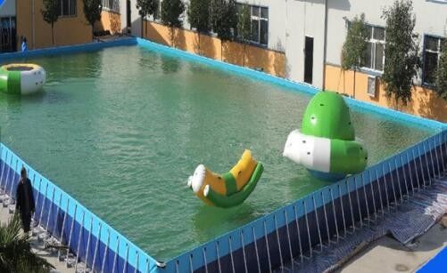 SGS 10M X 10M พีวีซีสระว่ายน้ํา เฟรมโลหะสําหรับฤดูร้อน