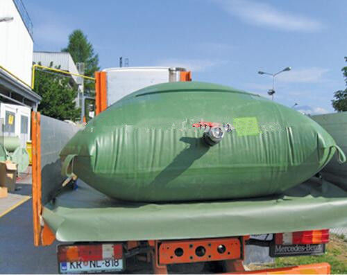รถยนต์ ถังน้ําพับได้ สีเขียวเข้ม ถังน้ําไส้ 3500 ลิตร