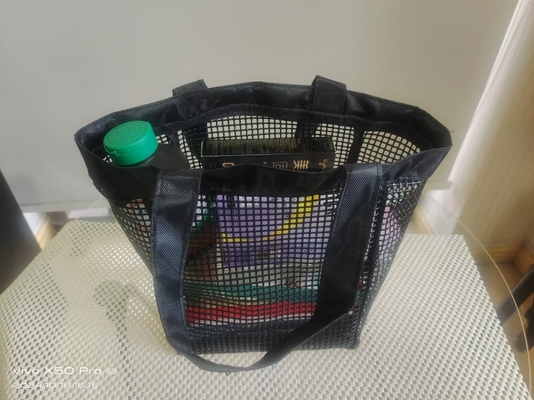 บริการ OEM กระเป๋าถือ Mesh สําหรับหาดกีฬากลางแจ้งหรือการช้อปปิ้ง PVC กระเป๋าเก็บ Mesh