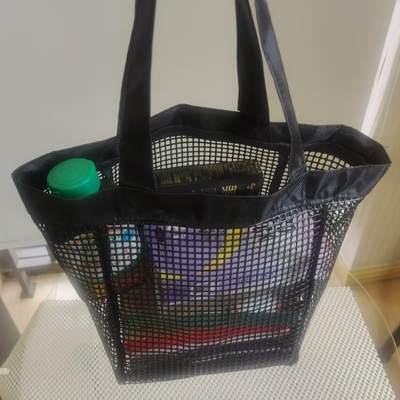 ความสามารถในการบรรทุกภาระที่แข็งแรง กระเป๋าช้อปปิ้ง ชายหาด PVC Mesh Bag Logo การออกแบบตามต้องการ
