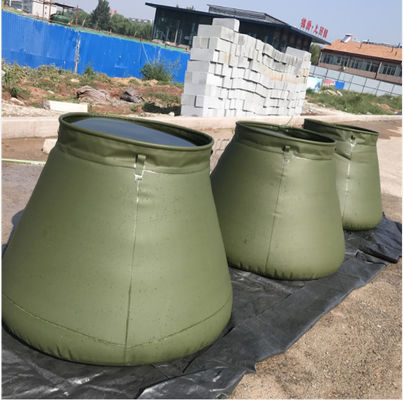 กองทัพบก พีวีซี ที่ยืนเอง ถังน้ําฝนที่พับได้ กลมสําหรับดับเพลิง 2500L