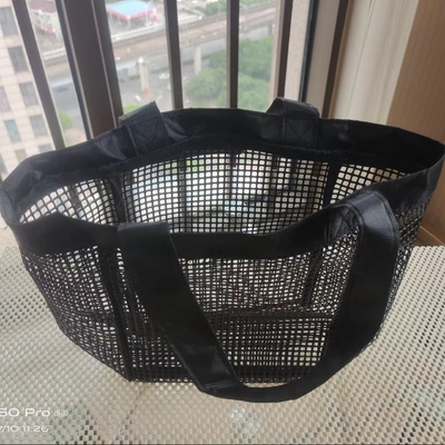 ความสามารถในการบรรทุกภาระที่แข็งแรง กระเป๋าช้อปปิ้ง ชายหาด PVC Mesh Bag Logo การออกแบบตามต้องการ
