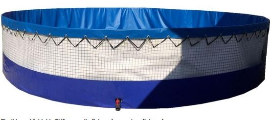 ถังเลี้ยงปลา PVC 20000L พร้อมฝา ถังเครือสายผ้าใบยืดหยุ่นสําหรับการเกษตร
