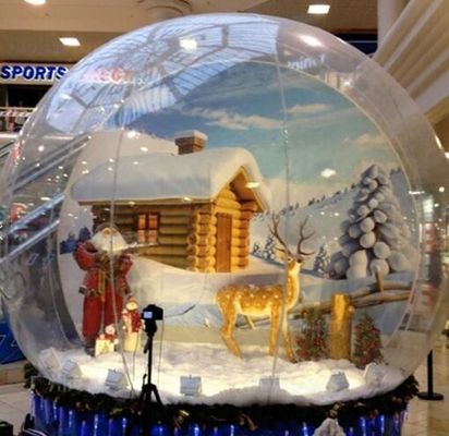 หิมะลูกโป่ง / กระบอกคริสตัล เท็นท์ Bubble Inflatable สําหรับกิจกรรมคริสต์มาส เท็นท์ปาร์ตี้ inflatable