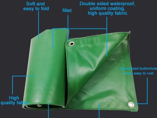 650 กรัม กันน้ํา UV ปรับปรุงความมั่นคง PVC กล่องรถยนต์ B1 retardant ไฟ ในสีเขียว