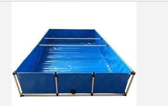 สี่เหลี่ยม 2500L ขับเคลื่อน PVC ผ้าใบสระปลา สระปลาพับ