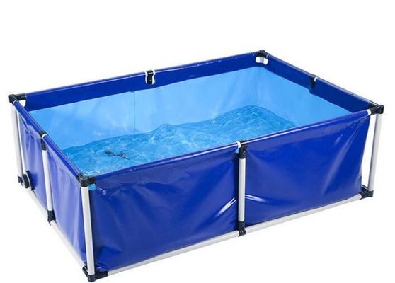 สี่เหลี่ยม 2500L ขับเคลื่อน PVC ผ้าใบสระปลา สระปลาพับ