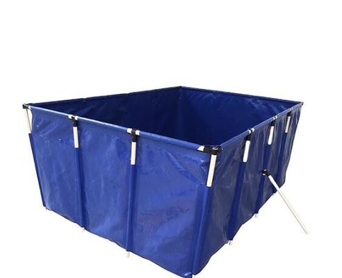 ขนาดที่กําหนดเอง รูปทรงสี่เหลี่ยม ถังเลี้ยงปลา PVC ผ้าใบ 3000L-50000L ถังพลาสติกสระปลา