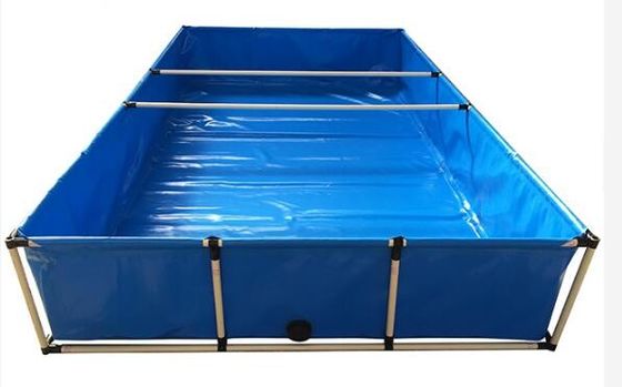 ขนาดที่กําหนดเอง รูปทรงสี่เหลี่ยม ถังเลี้ยงปลา PVC ผ้าใบ 3000L-50000L ถังพลาสติกสระปลา