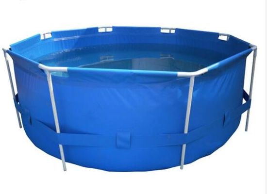 ป้องกันการรั่ว 2.6x1.2m กลม PVC ถังเลี้ยงปลา ถังปลา ถังพลาสติก