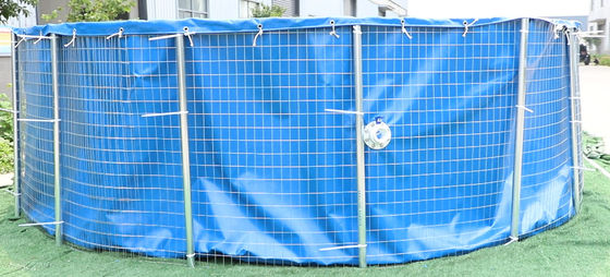 ถังปลาพับได้ 30000L PVC ผ้าใบ ยูวีเสถียรด้วยโลหะ Mesh Diy สระปลา