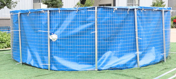ถังปลาพับได้ 30000L PVC ผ้าใบ ยูวีเสถียรด้วยโลหะ Mesh Diy สระปลา