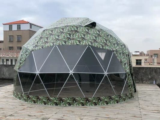 คามูฟเลจ โรงแรมกลางแจ้ง สแตนเลส 5M ภูมิศาสตร์ หอเต็นท์ Dome UV Resistance Dome Tent