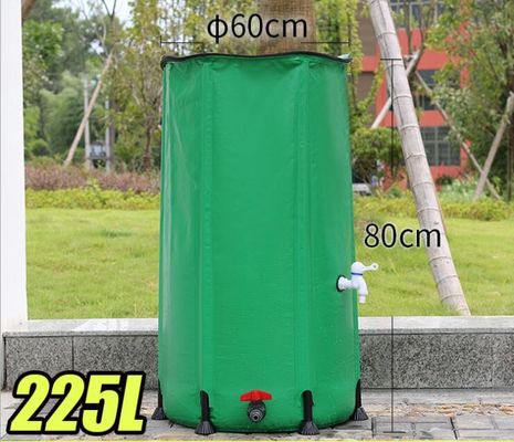225L กระบอกน้ําฝนพับได้ PVC สําหรับการเก็บเก็บน้ําฝนสวน