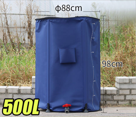 พับได้ PVC ผ้าใบฝนประหยัดถัง 500L สําหรับสวนไร่