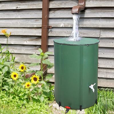 พับได้ PVC ผ้าใบฝนประหยัดถัง 500L สําหรับสวนไร่