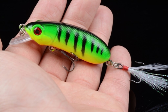 อุปกรณ์ตกปลา กล่องมินโน 6 ซม / 9.8 กรัม ดํา Feather Hook ABS พลาสติก