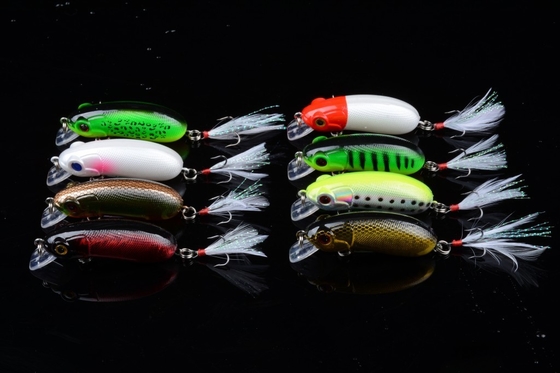 อุปกรณ์ตกปลา กล่องมินโน 6 ซม / 9.8 กรัม ดํา Feather Hook ABS พลาสติก