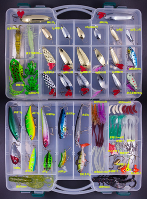 กล่องปลาต้านกรดชุด 109 - 240 PCS ด้วยส้อน Jig โลหะ
