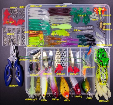 กล่องปลาต้านกรดชุด 109 - 240 PCS ด้วยส้อน Jig โลหะ