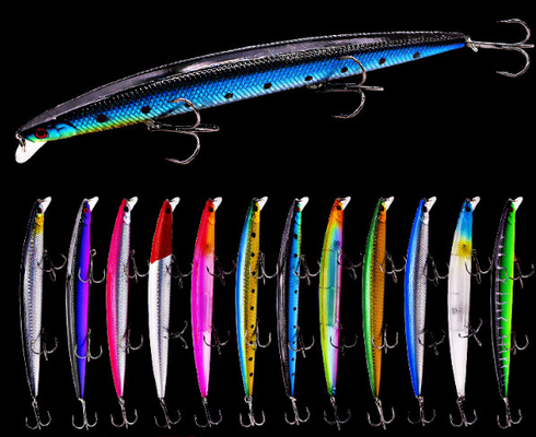 12 สี 18 ซม/22.6 กรัม 2# Hooks Perch,Crucian,Culter Alburnus Big Minnow Lure ตกปลาทะเล