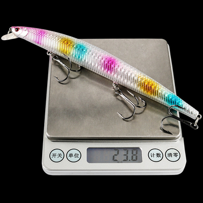 10 สี 18 ซม/23.80 กรัม 2 # Hooks Big Minnow Perch,Crucian,Culter Alburnus ปลาสติก
