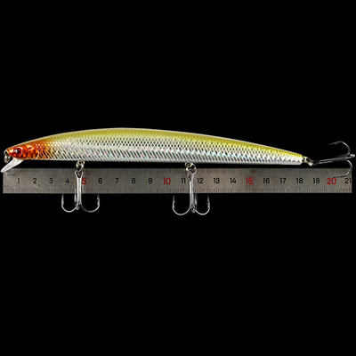 10 สี 18 ซม/23.80 กรัม 2 # Hooks Big Minnow Perch,Crucian,Culter Alburnus ปลาสติก