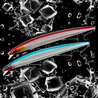 10 สี 18 ซม/23.80 กรัม 2 # Hooks Big Minnow Perch,Crucian,Culter Alburnus ปลาสติก