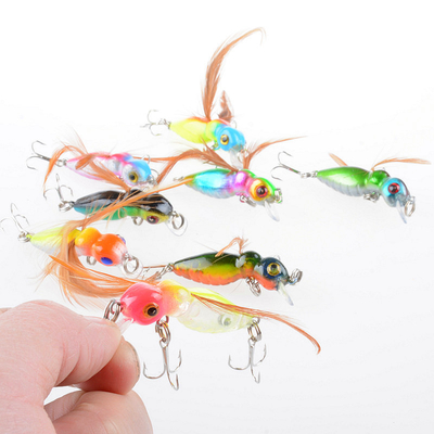 8 สี 4.5 ซม / 3 กรัม 10# Hooks แข็งแรง พลาสติก ตกปลา Minnow