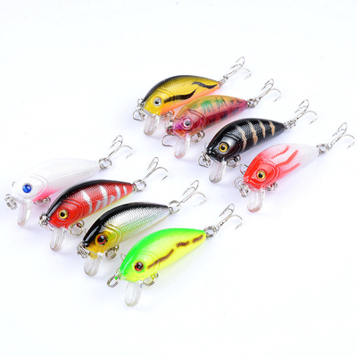 8 สี 5 ซม / 3.6 กรัม 10# Hooks พลาสติกแข็ง
