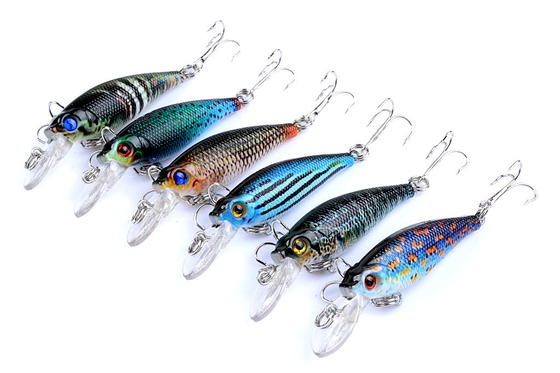 6 สี 6.5CM / 5G รุ่นใหม่ Mullet,Perch,Catfish ปลาพลาสติก แข็งแกร่ง
