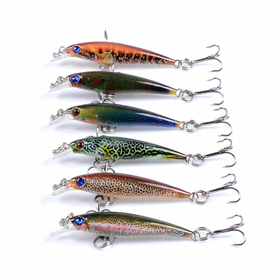 6 สี 5CM/2.2G 10# Hooks มูเล็ต, พาร์ช, ปลาแคทฟิช พลาสติก แฮร์ด แบท 0.1m-0.3m พลอย มินโนว์ ตกปลา