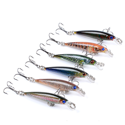 6 สี 5CM/2.2G 10# Hooks มูเล็ต, พาร์ช, ปลาแคทฟิช พลาสติก แฮร์ด แบท 0.1m-0.3m พลอย มินโนว์ ตกปลา