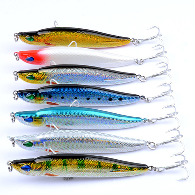 7 สี 9/.5CM/17G 6#*2Hooks ทะเลแม่น้ํา ยาว shot พลาสติก แข็งแรง bait ลงดินสอ