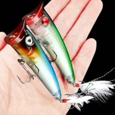 7 สี 8CM/10.50G Feather Hook Perch,Catfish พลาสติก แข็งแกร่ง
