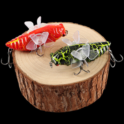 10 สี 7.5CM/15.5g Twin Propeller พลาสติก แข็งแกร่ง แมงดัก ถักยนต์ Rotary Tackle Popper ตกปลา