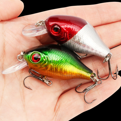 5 สี 6CM/7.8g ตา 3 มิติ พลาสติก แข็งแกร่ง ตกปลา ทรอลลิ่ง 0.50m-1.5m พลอย