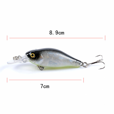 6 สี 7CM/6.8g ตา 3 มิติ พลาสติก แข็งดึง 0.30m-1.5m พลอย Crank ตกปลา