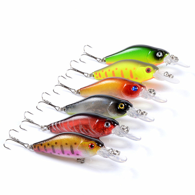 6 สี 7CM/6.8g ตา 3 มิติ พลาสติก แข็งดึง 0.30m-1.5m พลอย Crank ตกปลา