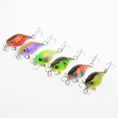 6 สี 4.3CM/4.4g ตา 3 มิติ พลาสติก แข็งดึง 0.30m-0.6M พลอย
