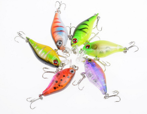 6 สี 4.3CM/4.4g ตา 3 มิติ พลาสติก แข็งดึง 0.30m-0.6M พลอย