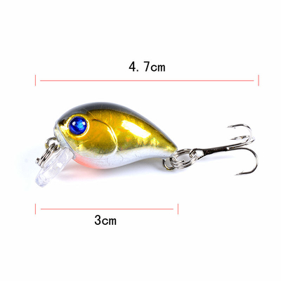 10 สี 3CM/3.1g 10# Hooks 3D Eyes พลาสติก แข็งแรง 0.10m-0.3M Floating Crank ปลา